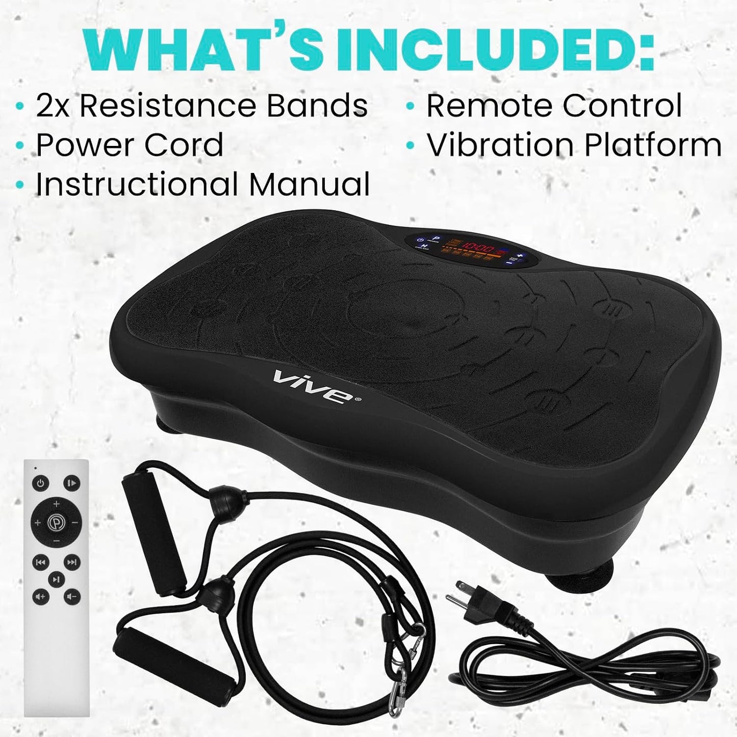Vibration Plate Exercise Machine - Shake Plate Vibration Platform with Resistance Exercise Bands - Lymphatic Drainage Machine for Shaping, Toning, Wellness, Recovery, and Weight Loss