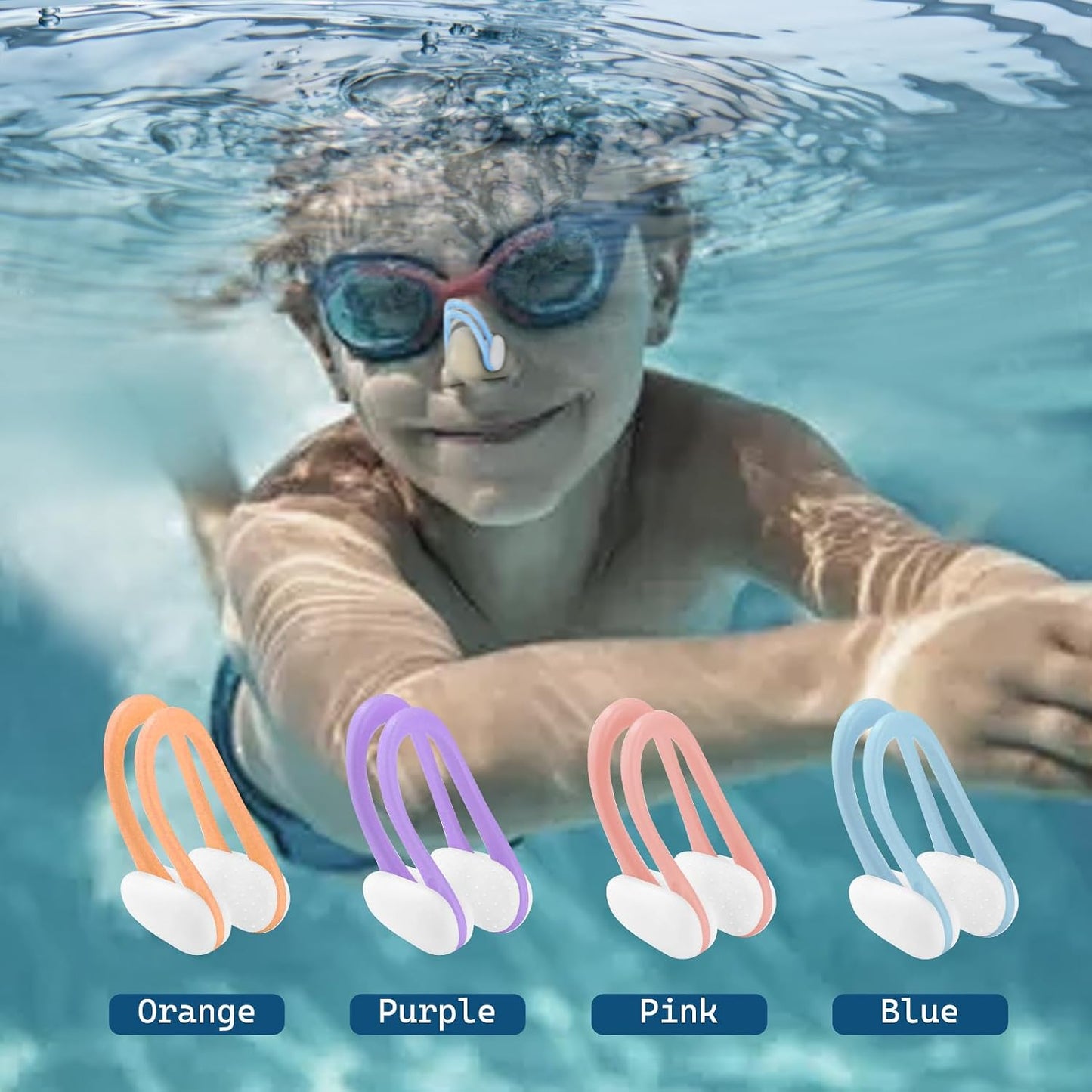 Nose Clips Swimming, Swimming Nose Clip Kids 4-14,Waterproof Swimming Nose Plugs for Kids - Ensure Comfort and Safety in the Water