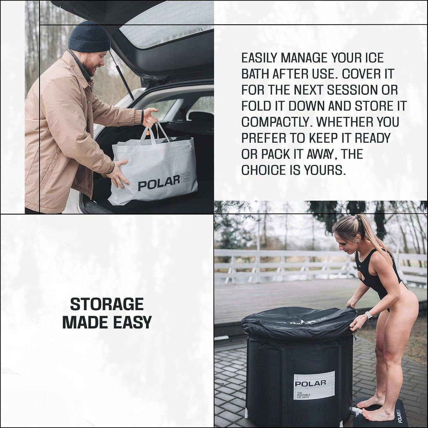 Premium Portable Ice Bath Tub for Athletes – 125-Gallon Cold Plunge Pool with Easy Drainage System – Durable PVC, Foam, and Nylon Layers – Tear-Resistant and Waterproof for Muscle Recovery
