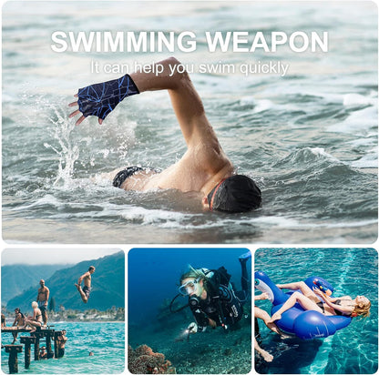 Nylon Swimming Gloves Aquatic Swimming Webbed Gloves Water Training Hand Webbed