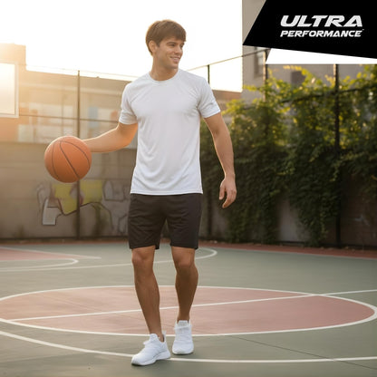 Mens Gym Workout Shorts 5 Pk Men’S Athletic Running Basketball Shorts for Men with Zipper Pockets 7”Inseam