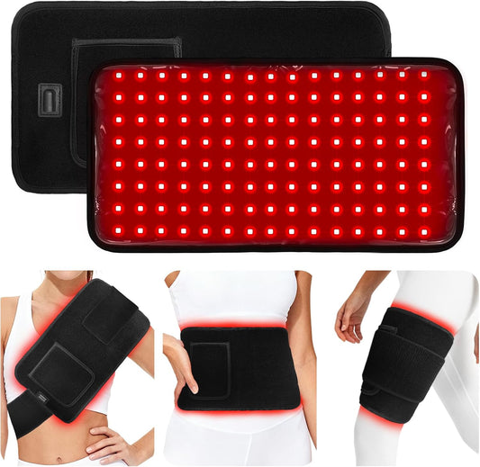 Red Light Therapy Belt for Back, Waist & Knee, 120 Leds 660Nm Red Light & 850Nm near Infrared Therapy Wrap, Red Light Therapy Pad for Lower Back, Shoulder & Body