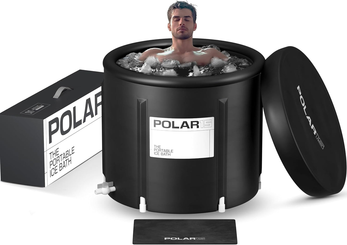 Premium Portable Ice Bath Tub for Athletes – 125-Gallon Cold Plunge Pool with Easy Drainage System – Durable PVC, Foam, and Nylon Layers – Tear-Resistant and Waterproof for Muscle Recovery