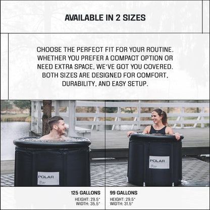 Premium Portable Ice Bath Tub for Athletes – 125-Gallon Cold Plunge Pool with Easy Drainage System – Durable PVC, Foam, and Nylon Layers – Tear-Resistant and Waterproof for Muscle Recovery