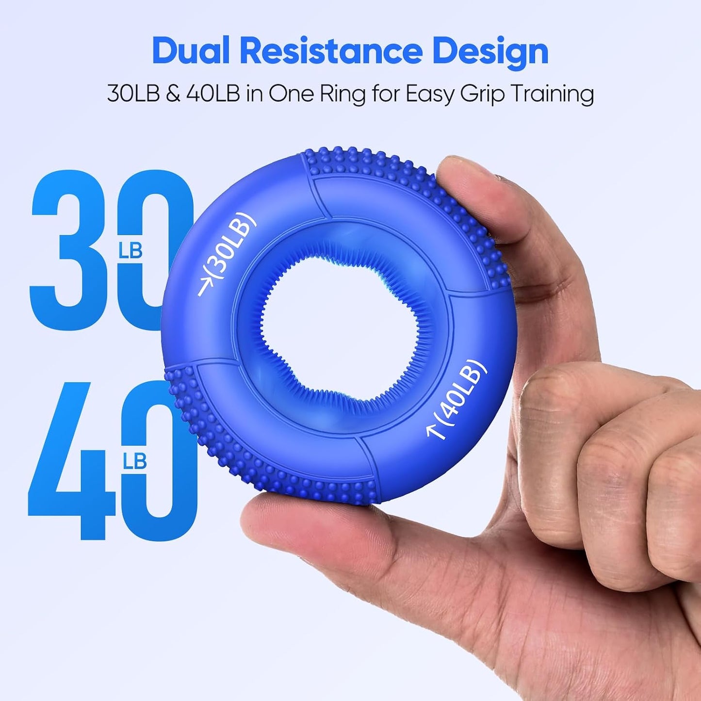 Grip Strength Trainer Kit, Digital Grip Strength Tester with Dual-Resistance Ring & Soft Stress Ball for Recovery, Therapy & Hand Strength Improvement (Hand Rehab 3-In-1 Kit)