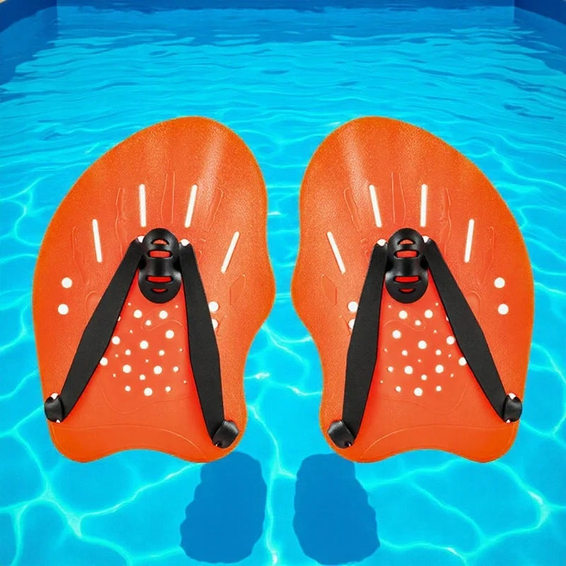 Swimming Training Hands Flippers Swim Paddles, Swimming Training Freestyle Swimming Frog Paddles with Adjustable Silicone Straps