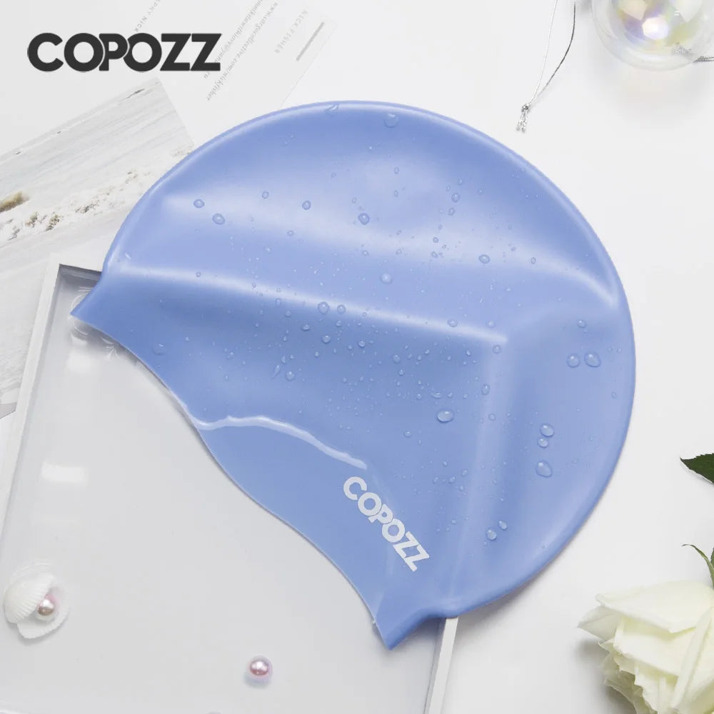 Men Elastic Swimming Hat Large Size Swimming Wear Professional Adults Waterproof Swimming Hat Silicone Swimming Caps