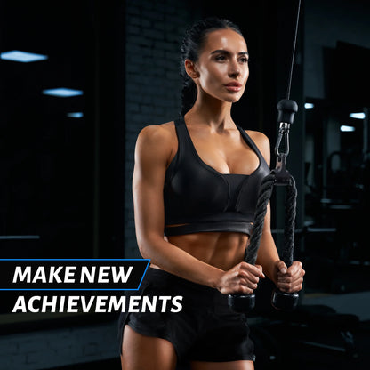 Tricep Press down Cable Attachment Set – Heavy Duty LAT Pulldown Accessories with V Handle, Rotating Bar, Tricep Rope, V-Shaped Bar for Home Gym