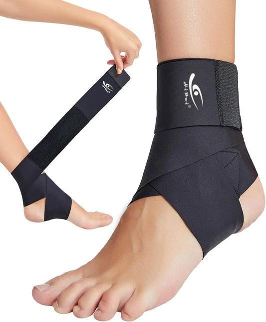 Ultrathin High-Elastic Ankle Wraps Ankle Brace for Men Women Kids, Adjustable Ankle Straps for Running, Football, Basketball, Sprains, Arthritis, Plantar Fasciitis (Black, Small (Pack of 2))