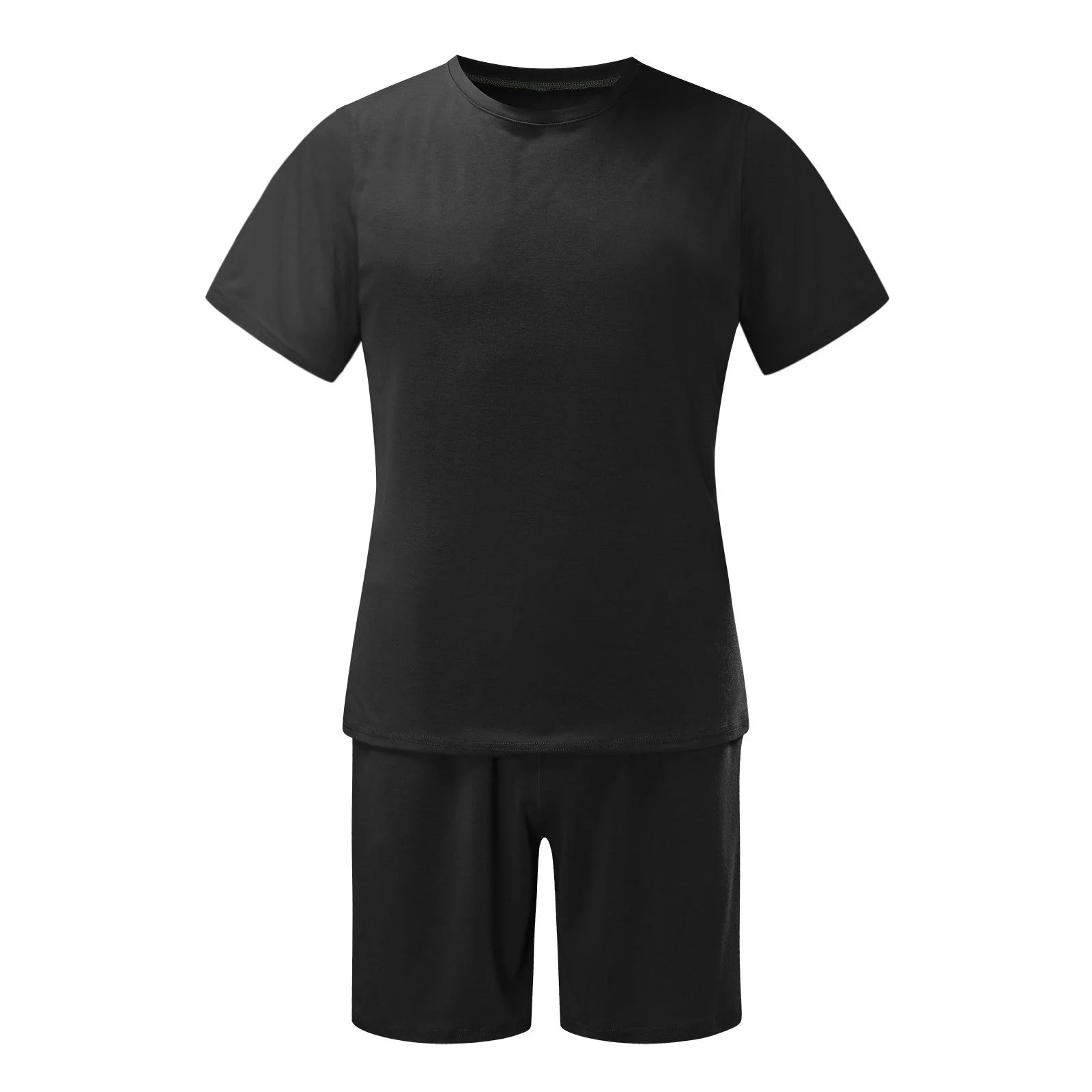 Men'S Short Sleeve T-Shirt and Shorts Set Sport Casual Crew Neck Muscle Sportswear 2 Piece Tracksuit Summer Outfits