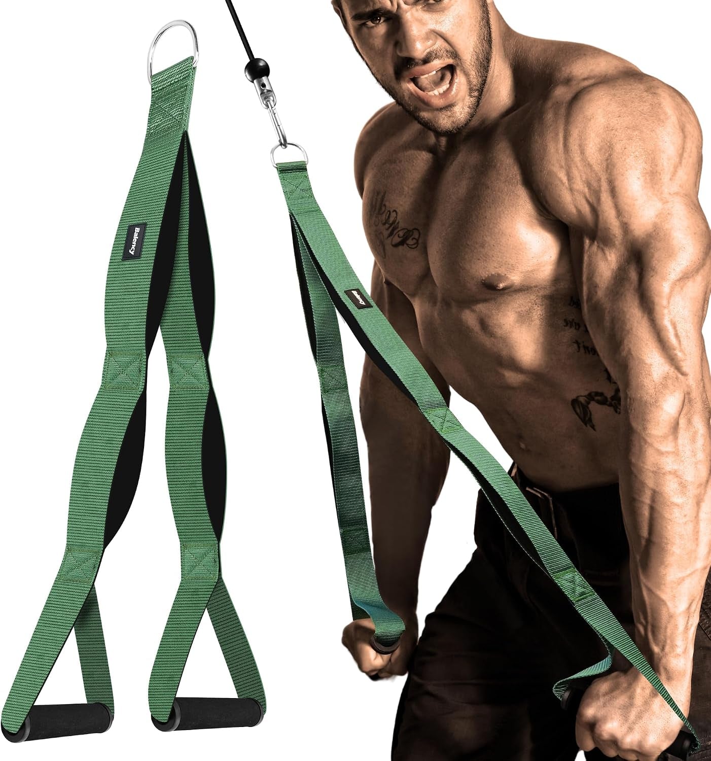 Tricep Rope Cable Attachment Handles, Tricep Pull down Attachment | 3 Lengths Tricep Rope for Face Pull, Push Down, Tricep Extension, Cable Rope Attachment for Gym Home Workout