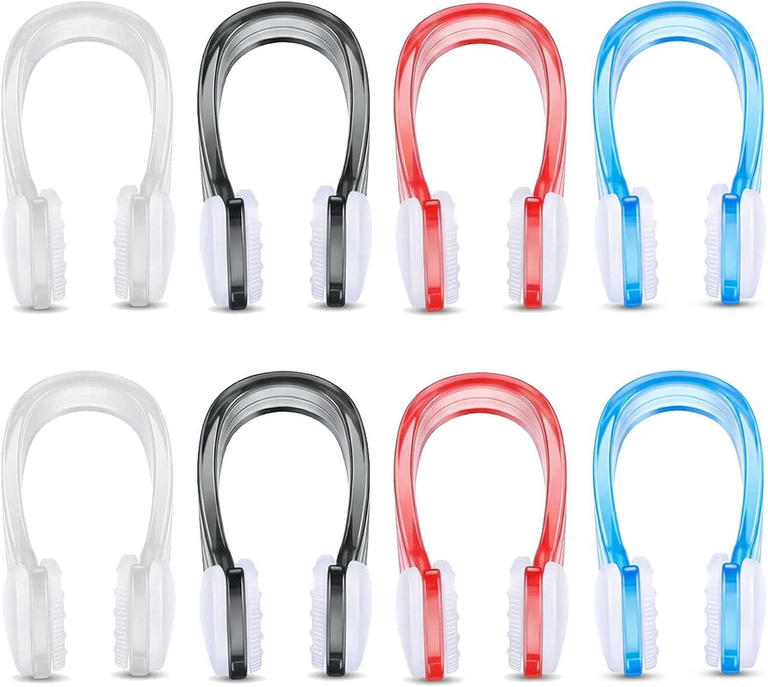 2PCS Swimming Nose Clips Adult, Soft Silicone Waterproof Nose Plugs with Storage Cases, Non-Slip & Comfortable Fit for Adults (Blue, Pink)