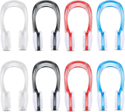 2PCS Swimming Nose Clips Adult, Soft Silicone Waterproof Nose Plugs with Storage Cases, Non-Slip & Comfortable Fit for Adults (Blue, Pink)