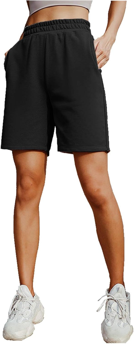Womens Yoga Shorts Casual Summer Workout Sweat Shorts with Pockets