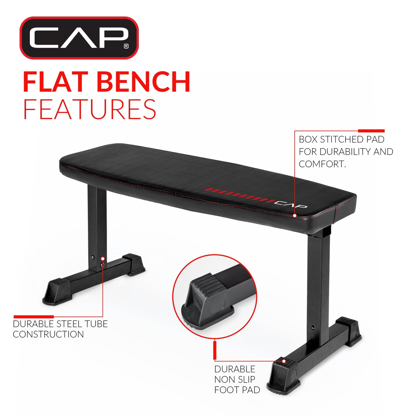 Strength Universal Flat Weight Bench, Black