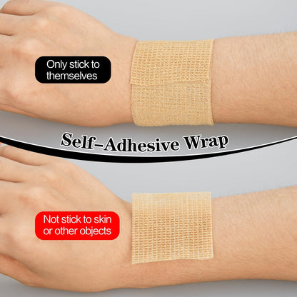 6Pcs 2In Self Adhesive Bandage Wraps, Vet Wraps, 12 Colors to Choose, 5 Yard Self Adherent Wraps for Sports, Wrist, Ankle and Swelling
