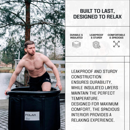 Premium Portable Ice Bath Tub for Athletes – 125-Gallon Cold Plunge Pool with Easy Drainage System – Durable PVC, Foam, and Nylon Layers – Tear-Resistant and Waterproof for Muscle Recovery
