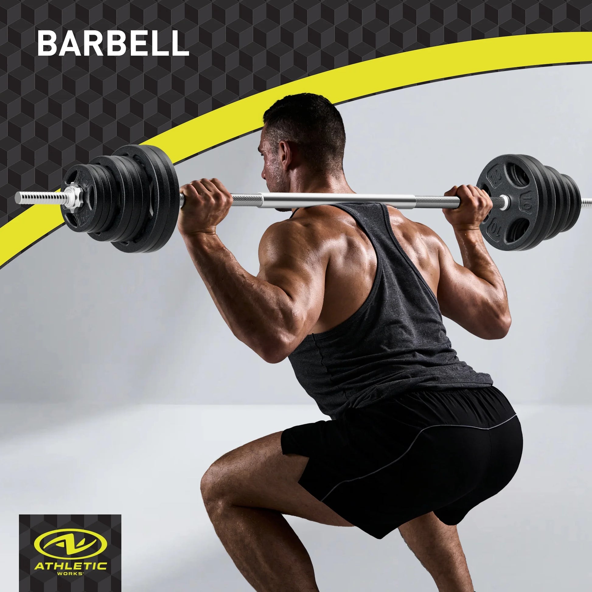 100LB Black Cast Iron Standard Weight Plate Sets, Used as Both Dumbbell and Barbell,1-Inch Holes Fit Standard Sized Bar