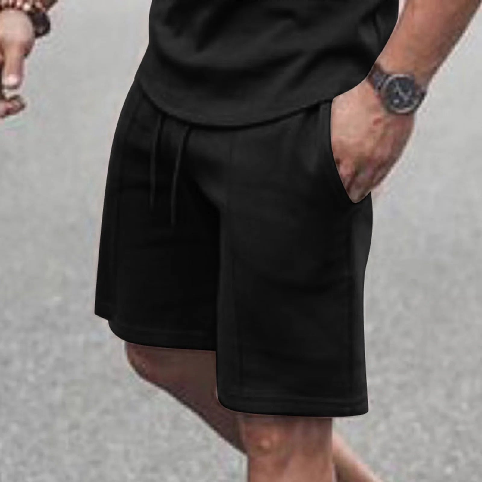 Men'S Short Sleeve T-Shirt and Shorts Set Sport Casual Crew Neck Muscle Sportswear 2 Piece Tracksuit Summer Outfits