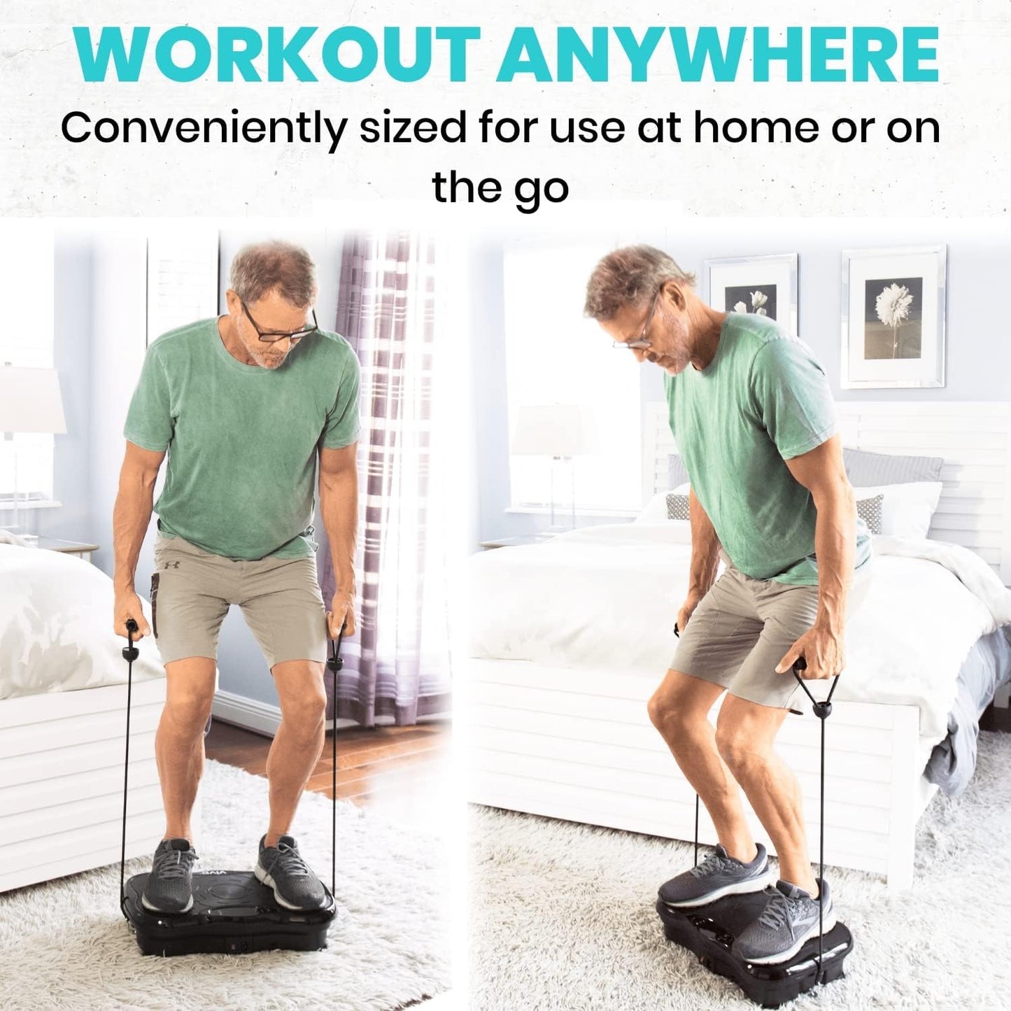 Vibration Plate Exercise Machine - Shake Plate Vibration Platform with Resistance Exercise Bands - Lymphatic Drainage Machine for Shaping, Toning, Wellness, Recovery, and Weight Loss