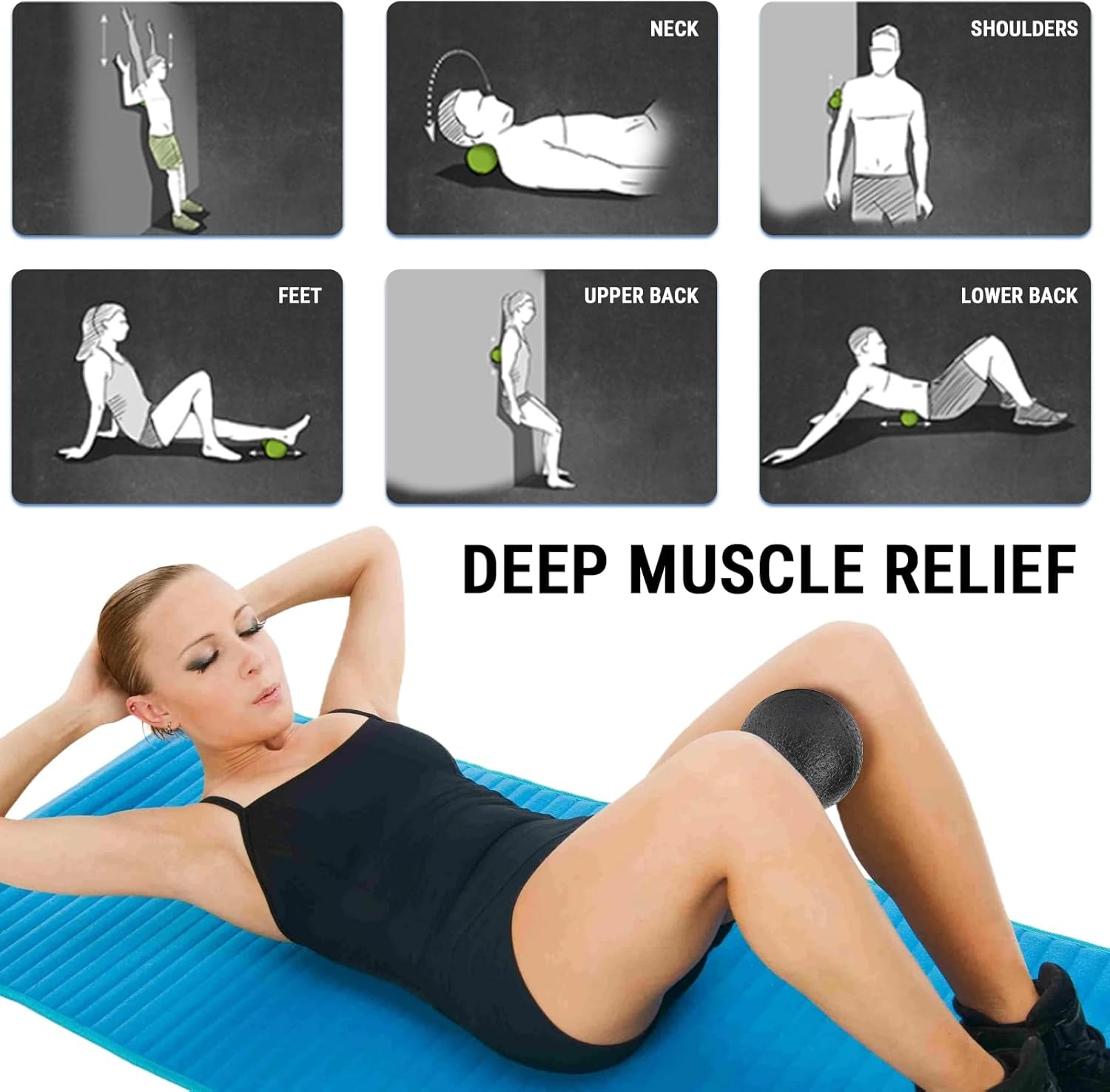 EPP Foam Massage Ball Deep Tissue Myofascial Release for Yoga Fitness | Firm High Density EPP, Trigger Point Therapy, Muscle Soreness Recovery, Portable Single Ball, Durable for Athletes