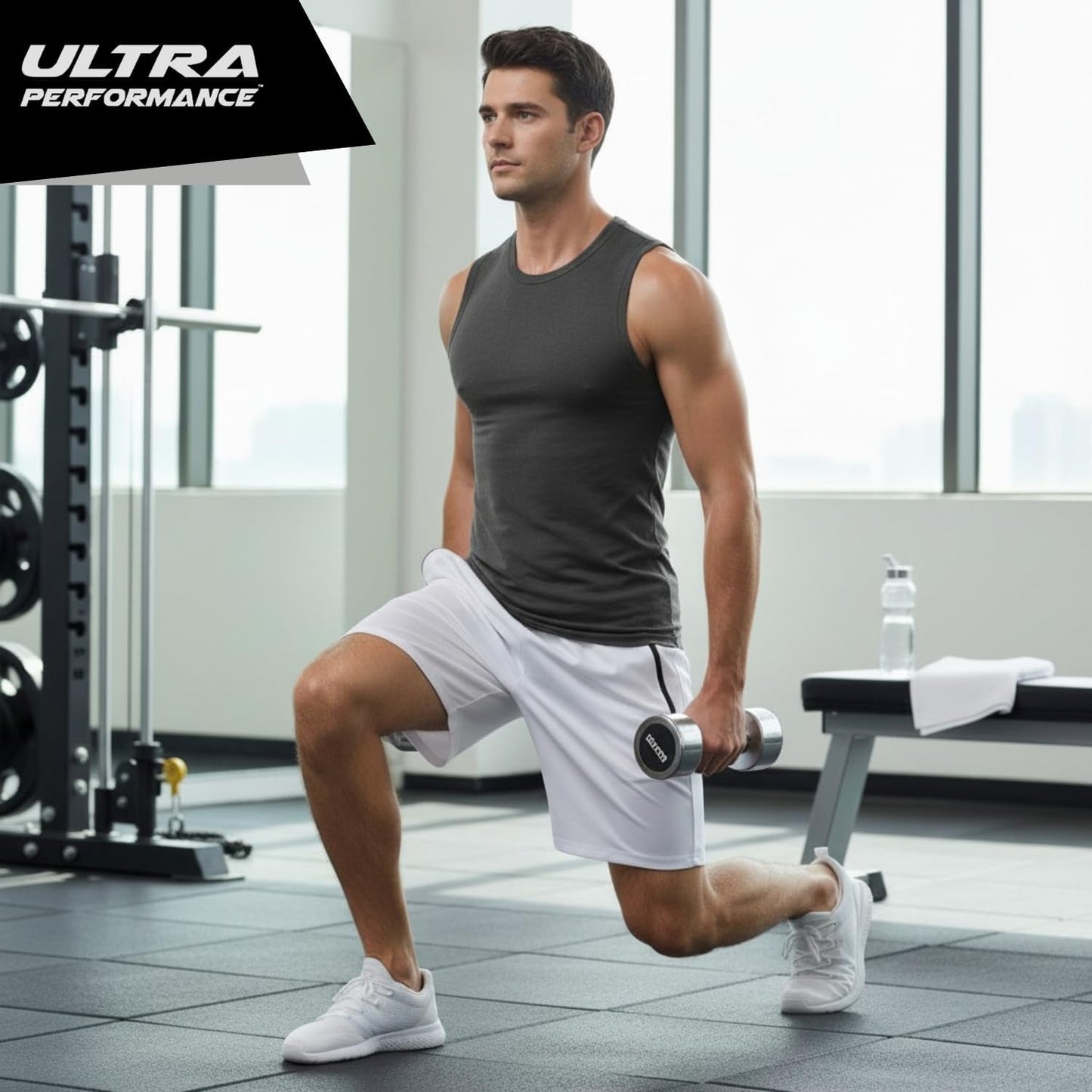 Mens Gym Workout Shorts 5 Pk Men’S Athletic Running Basketball Shorts for Men with Zipper Pockets 7”Inseam