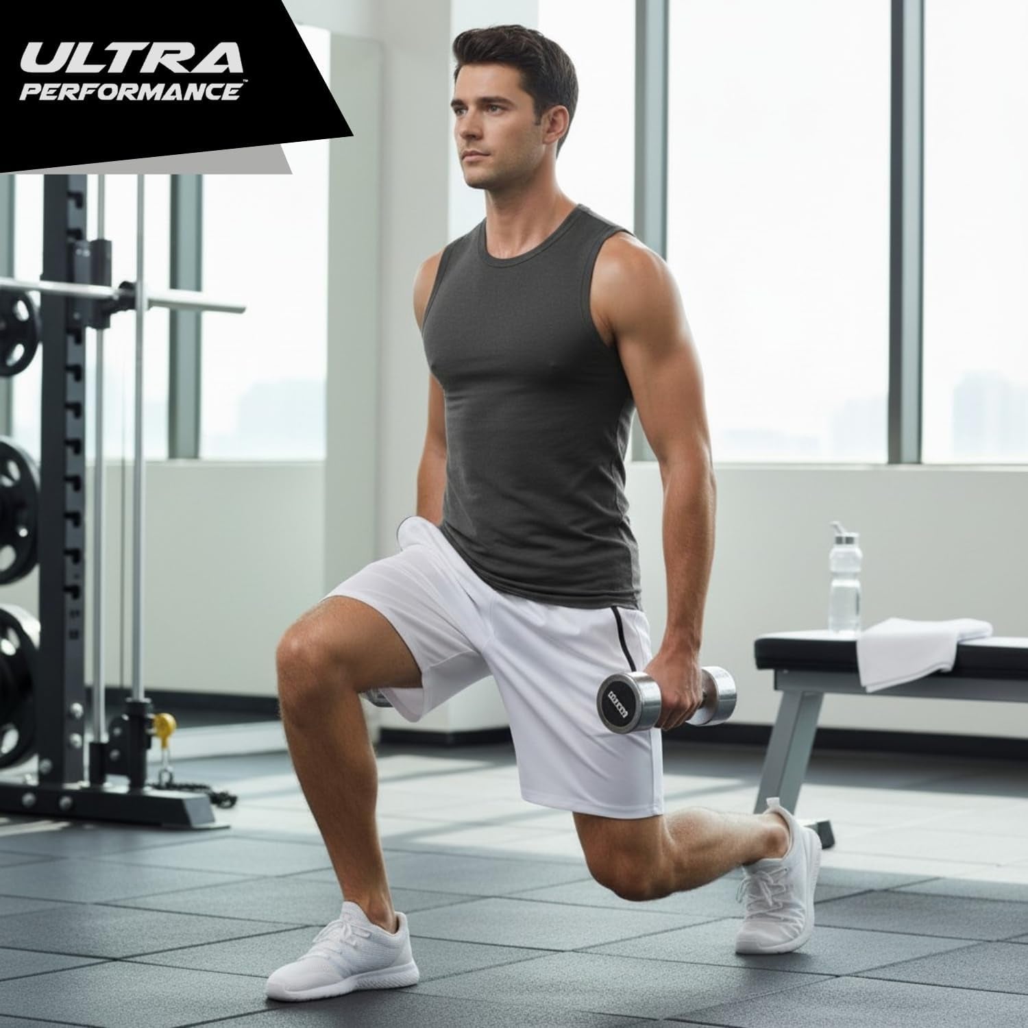 Mens Gym Workout Shorts 5 Pk Men’S Athletic Running Basketball Shorts for Men with Zipper Pockets 7”Inseam