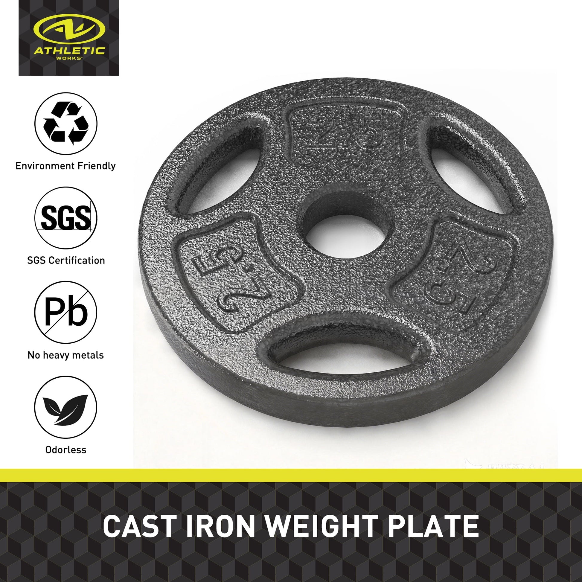 100LB Black Cast Iron Standard Weight Plate Sets, Used as Both Dumbbell and Barbell,1-Inch Holes Fit Standard Sized Bar