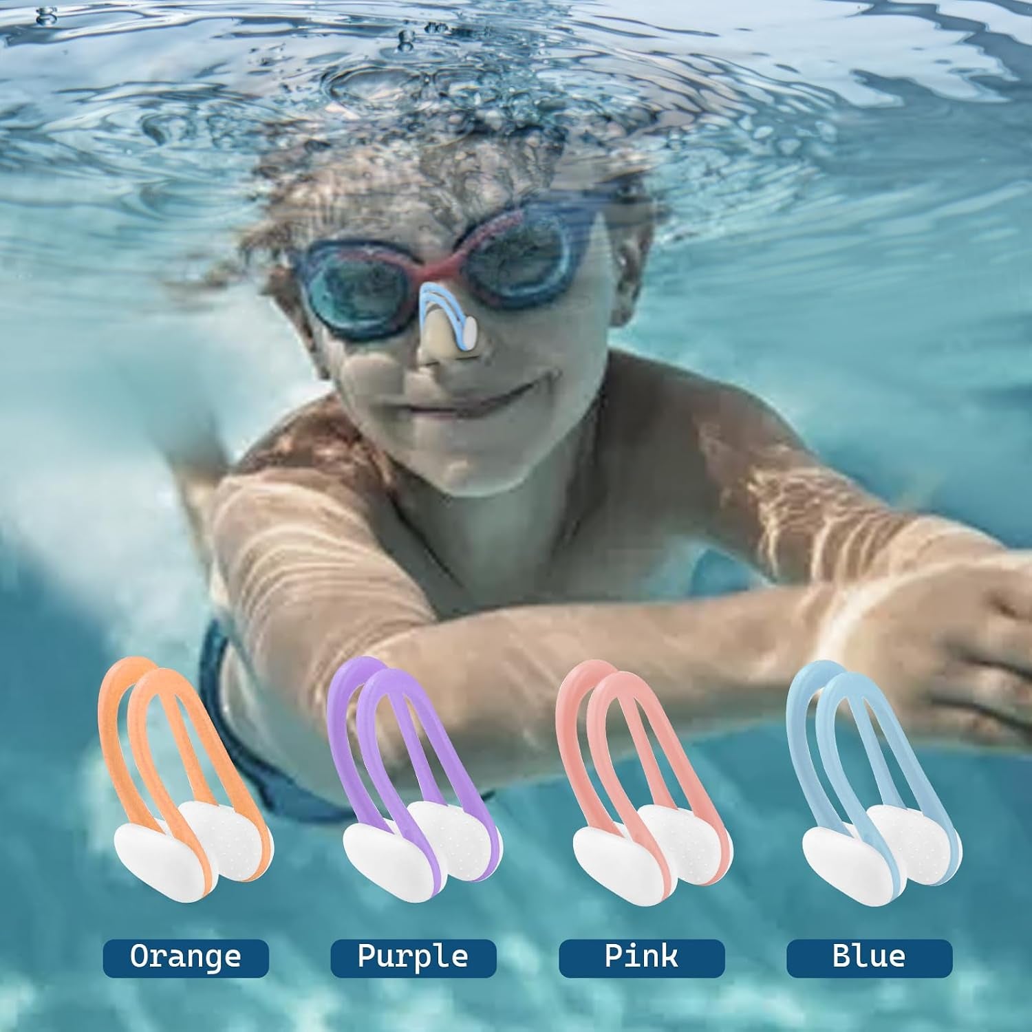 Nose Clips Swimming, Swimming Nose Clip Kids 4-14,Waterproof Swimming Nose Plugs for Kids - Ensure Comfort and Safety in the Water