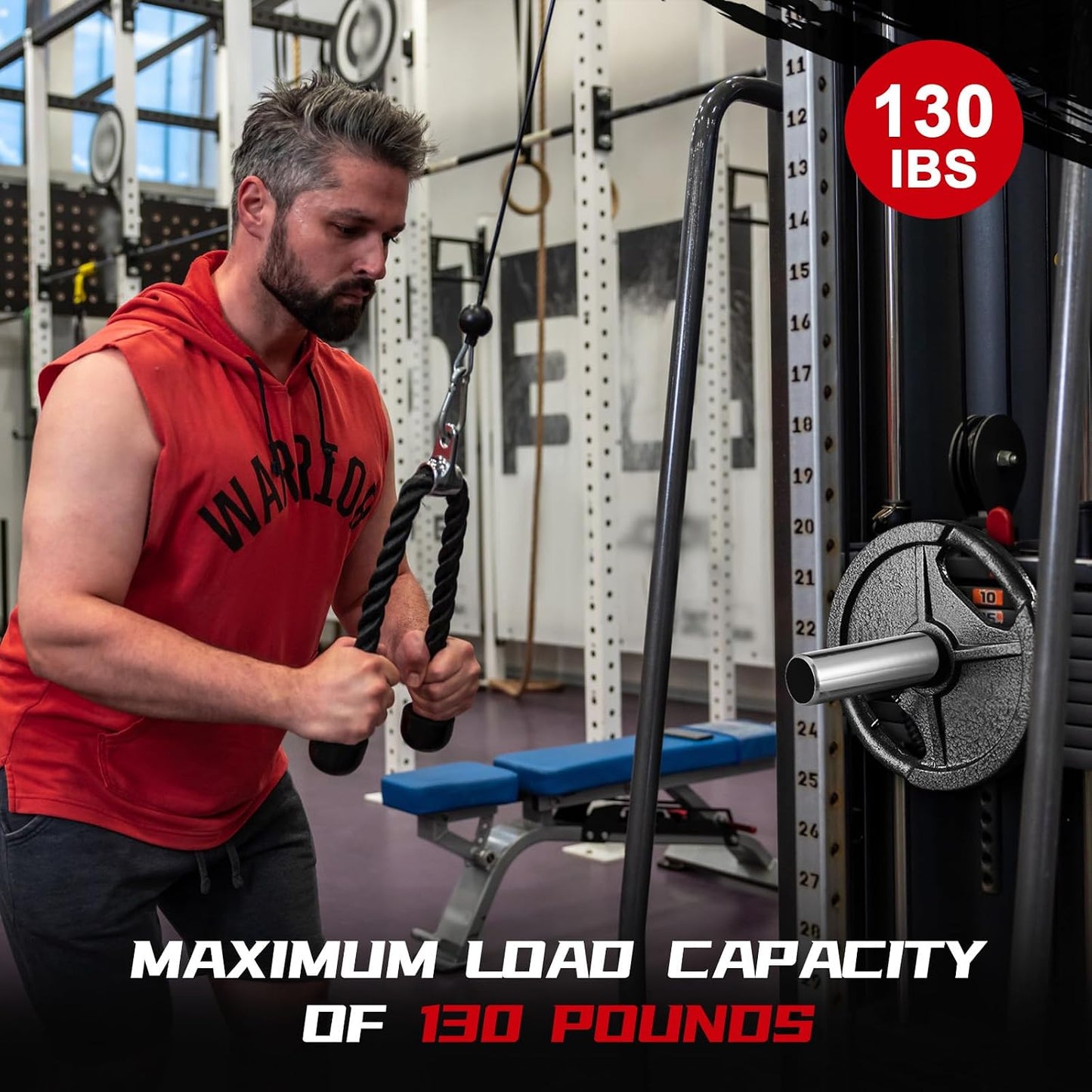 Weight Stack Pin Extender for Cable Machine & Home Gym, 10Mm Gym Pin for 2" Weight Plates, Magnetic Loading, Solid Steel Heavy Duty Attachment for Strength Training