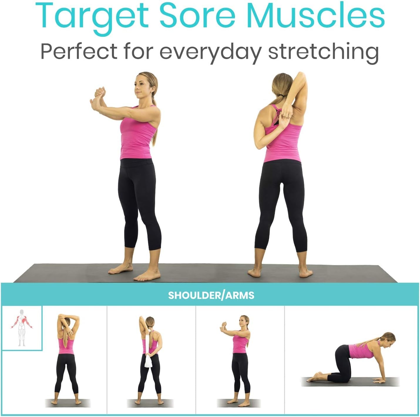 Workout Posters for Home Gym - 52 Streching Exercises Full Body Workout - Laminated Pre Post Routines Wall Chart - Bodyweight Poses Instruction Guide for Core, Abs, Legs, Glutes, Upper Body