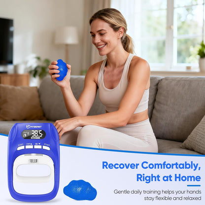 Grip Strength Trainer Kit, Digital Grip Strength Tester with Dual-Resistance Ring & Soft Stress Ball for Recovery, Therapy & Hand Strength Improvement (Hand Rehab 3-In-1 Kit)
