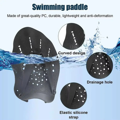 Swimming Training Hands Flippers Swim Paddles, Swimming Training Freestyle Swimming Frog Paddles with Adjustable Silicone Straps