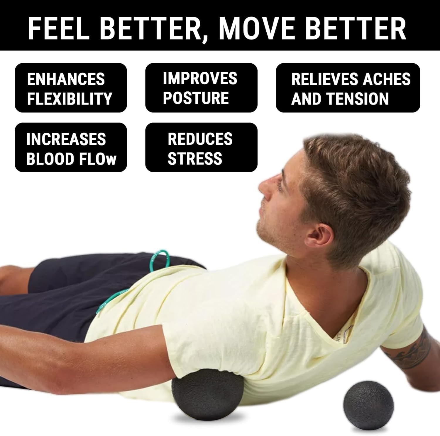 EPP Foam Massage Ball Deep Tissue Myofascial Release for Yoga Fitness | Firm High Density EPP, Trigger Point Therapy, Muscle Soreness Recovery, Portable Single Ball, Durable for Athletes