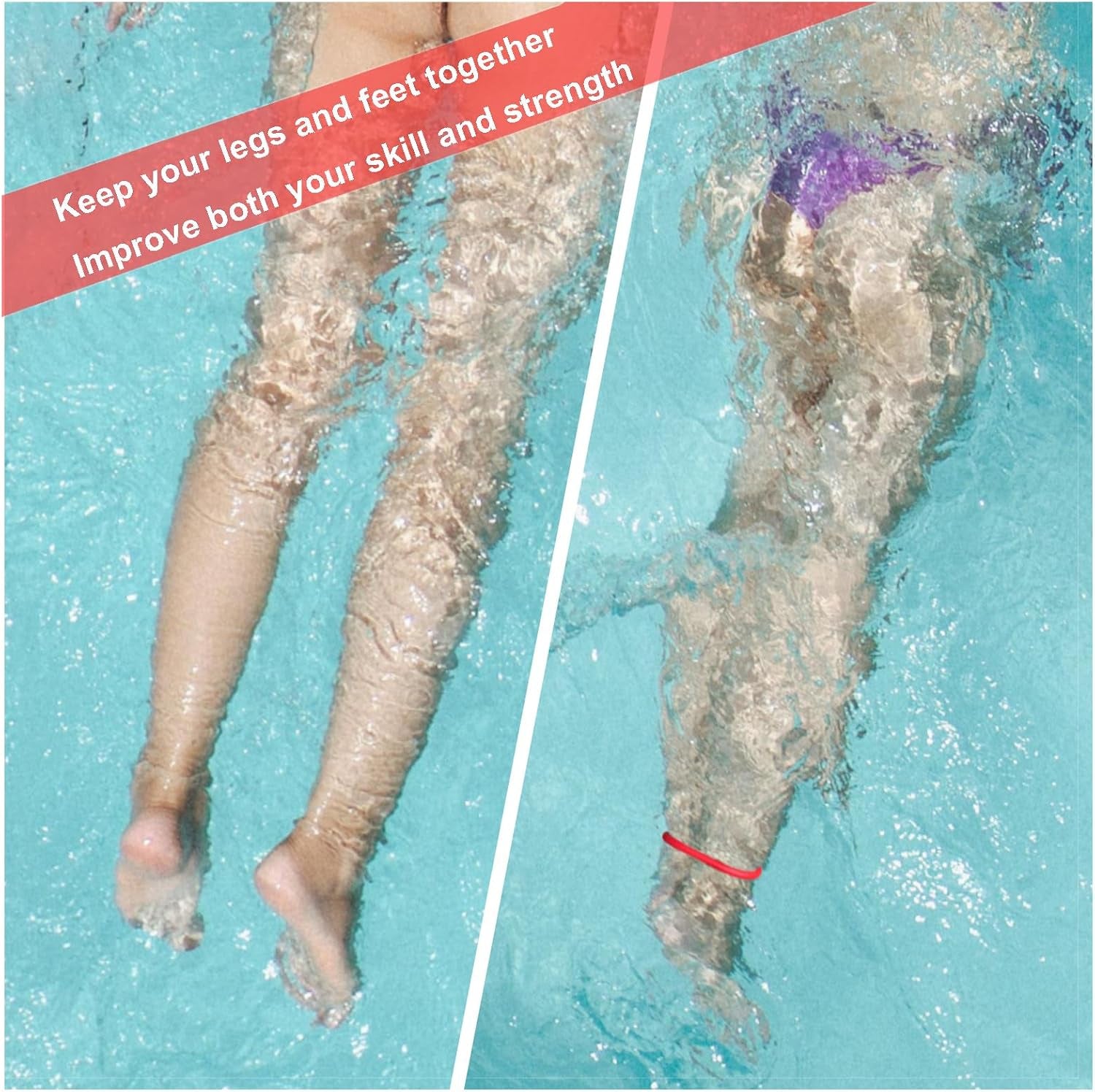 Swimming Resistance Ankle Bands,Pulling Ankle Straps,Swimming Band for Legs Resistance Exercise Strength,Swimming Training Equipment Accessories